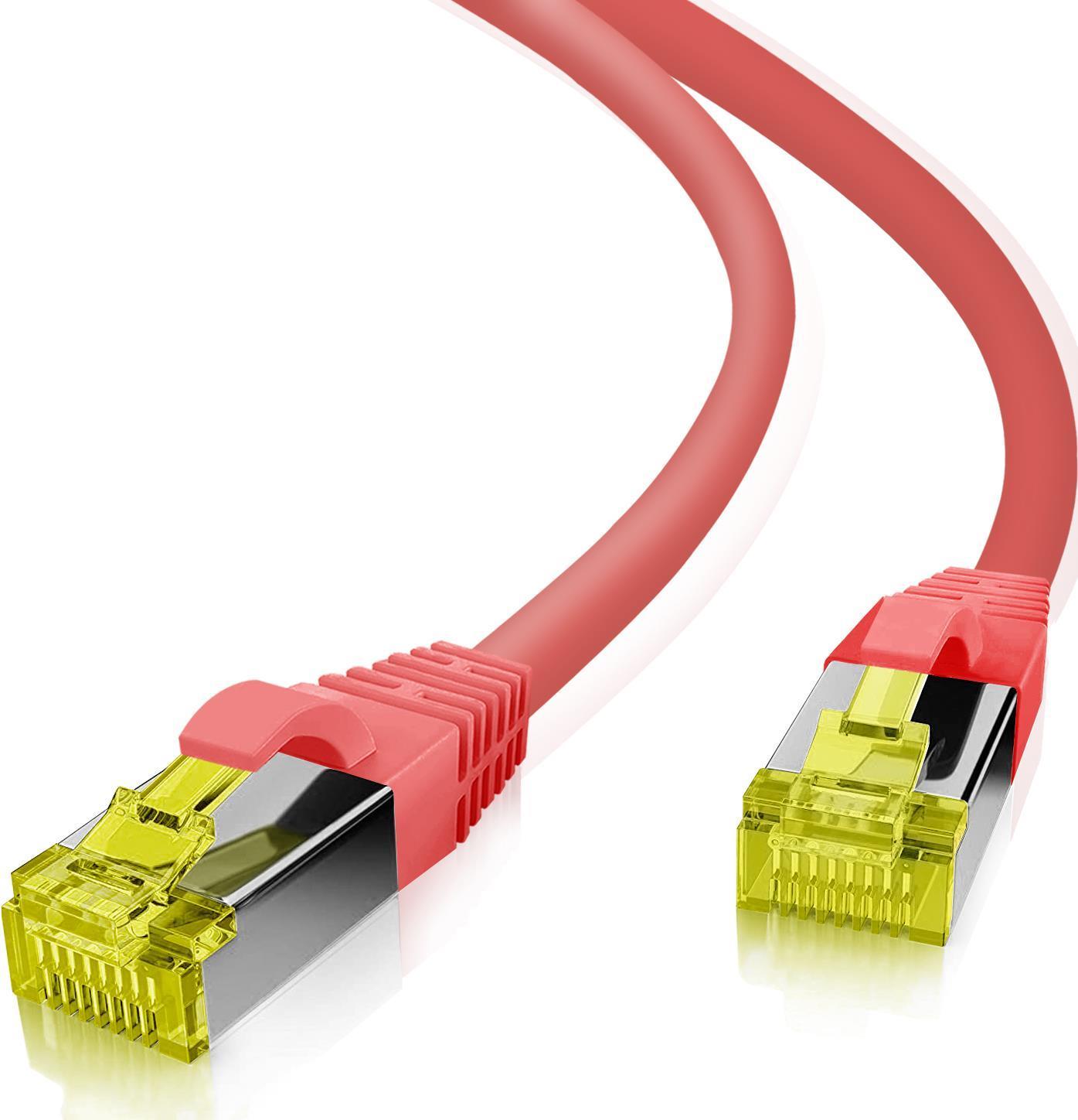Cavo patch Helos ultra flessibile S/FTP Cat 6a TPE rosso 0,25 m