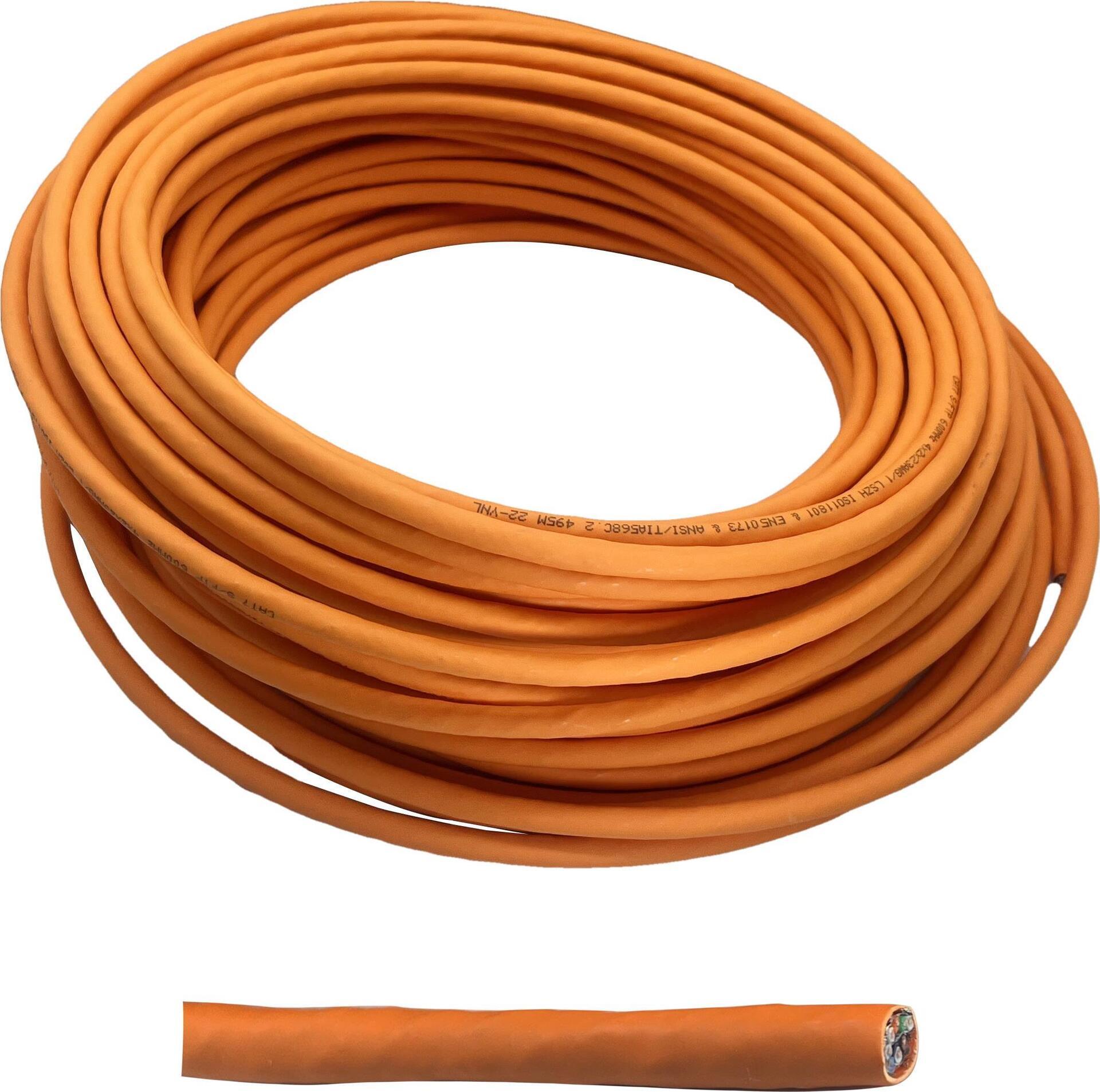 Cavo di installazione Helos, Cat 7, S/FTP, PiMF, LSZH, arancione, anello da 100 m
