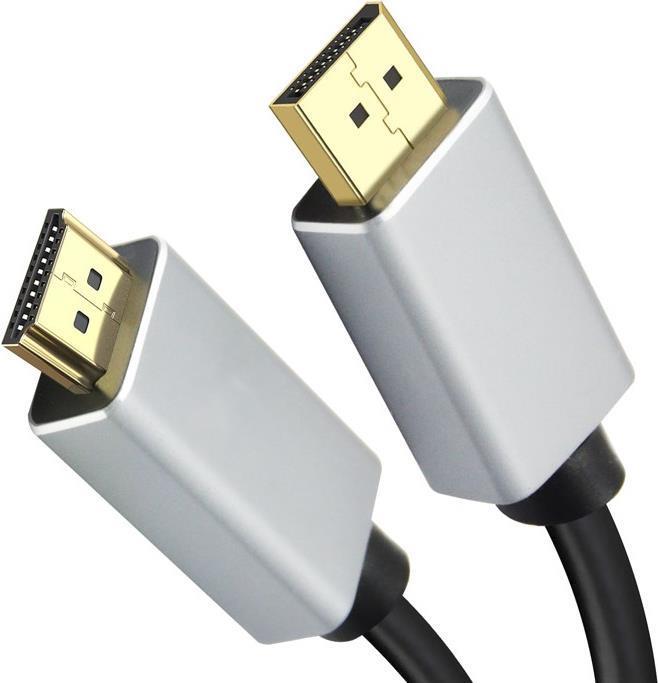 Cavo di collegamento Helos, spina DisplayPort/spina HDMI, PREMIUM, 2,0 m, nero