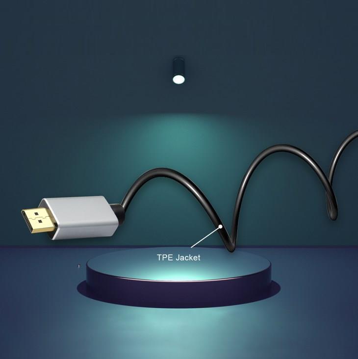 Cavo di collegamento Helos, spina DisplayPort/spina HDMI, PREMIUM, 5,0 m, nero