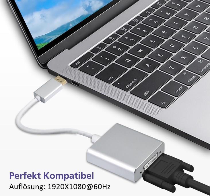 Cavo adattatore Helos, DisplayPort maschio/DVI femmina, PREMIUM, argento
