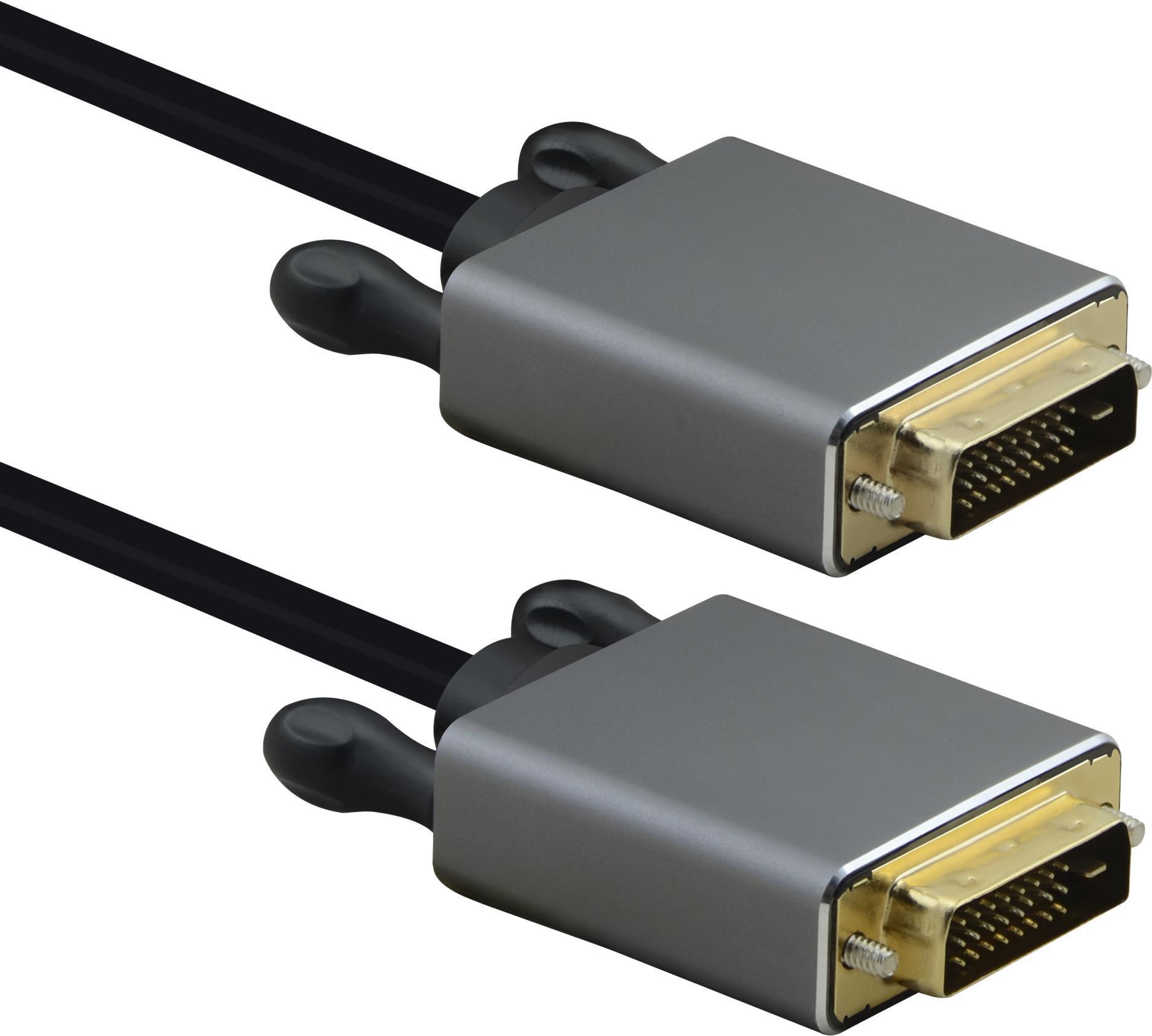 Cavo di collegamento Helos, DVI maschio/maschio, PREMIUM 4K, 5,0 m, nero