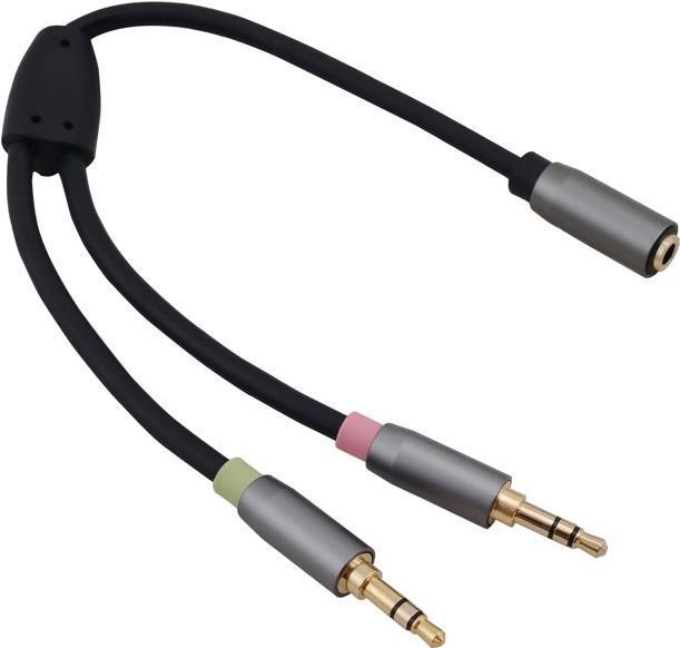 Cavo adattatore Helos, presa jack da 3,5 mm/2x spina jack da 3,5 mm, PREMIUM, nero