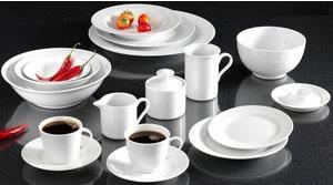 Snap di R&B Suppenteller "Bianco", realizzato in porcellana forma semplice, lavastoviglie solido, diametro: 220 mm, - 6 pezzi (