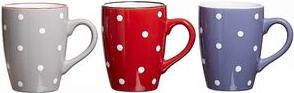 Tazza di caffè Ritzenhoff & Breker "punti", 300 ml di ceramica, forma conica, lavastoviglie adatto, - 6 pezzi (205411)