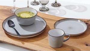 Ciotola per cereali Ritzenhoff & Breker "VISBY GREY" 140 mm in ceramica lavabile in lavastoviglie diametro 140 mm - 8 pezzi (27