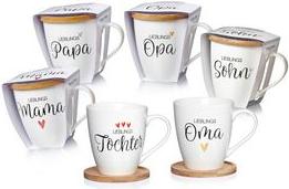 Ritzenhoff & Breker Coffee tazza "OPA preferita", 560 ml di porcellana, lavastoviglie adatto per lavastoviglie, forma conica, -