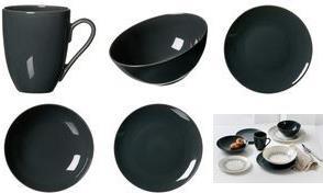 Ritzenhoff & Breker Bowl Cecina Grey, 165 mm fatti di grespa, lavastoviglie -safe, con glassa di colore, - 6 pezzi (424898)