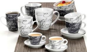 Ritzenhoff & Breker Jumbo Coffee Cup "Cornello Grey", 0,6 L fatto di porcellana, lavastoviglie adatto, - 6 pezzi (557732)