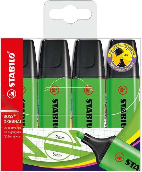 STABILO BOSS Original evidenziatore 4 pz Verde