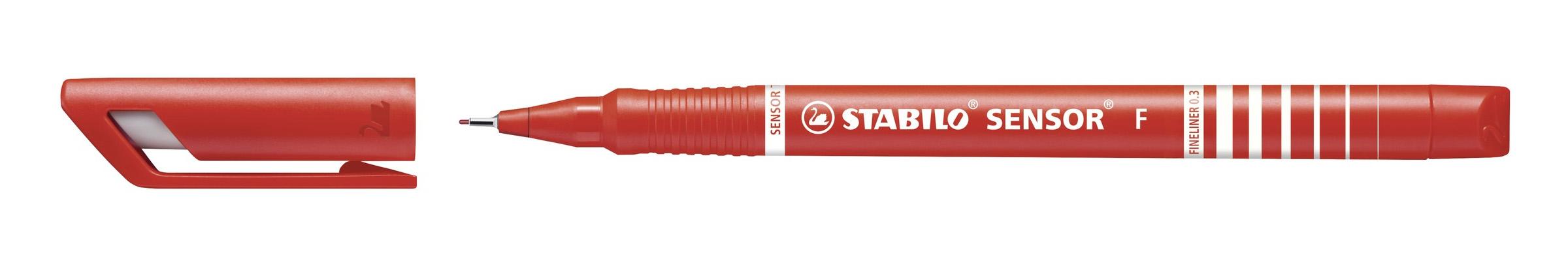 STABILO SENSOR fine penna tecnica Rosso 1 pz (STABILO SENSOR fine Pen 0.3mm Line Red Pack 10 - 189/40)