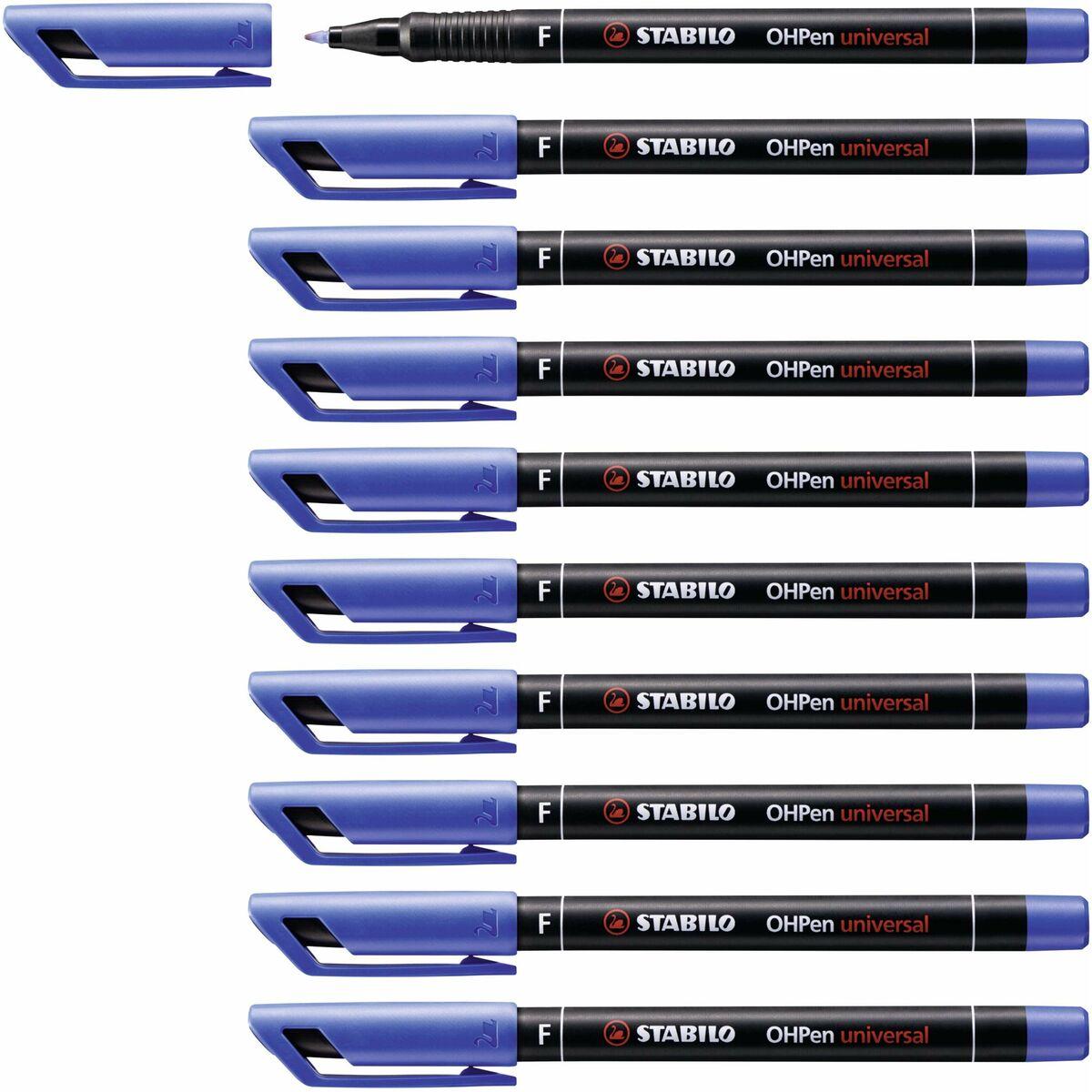 Marcatore permanente Stabilo OHPen Azzurro 10 Pezzi