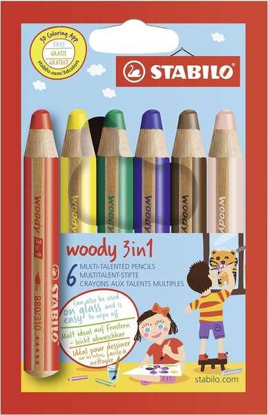 STABILO Woody 3 in 1 Multicolore 6 pz