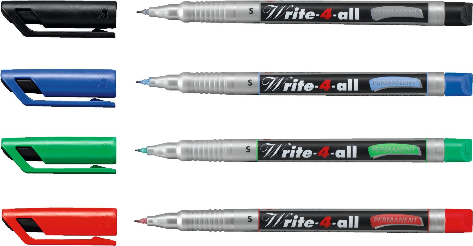 STABILO Write-4-all marcatore permanente Nero Blu Verde Rosso 4 pz