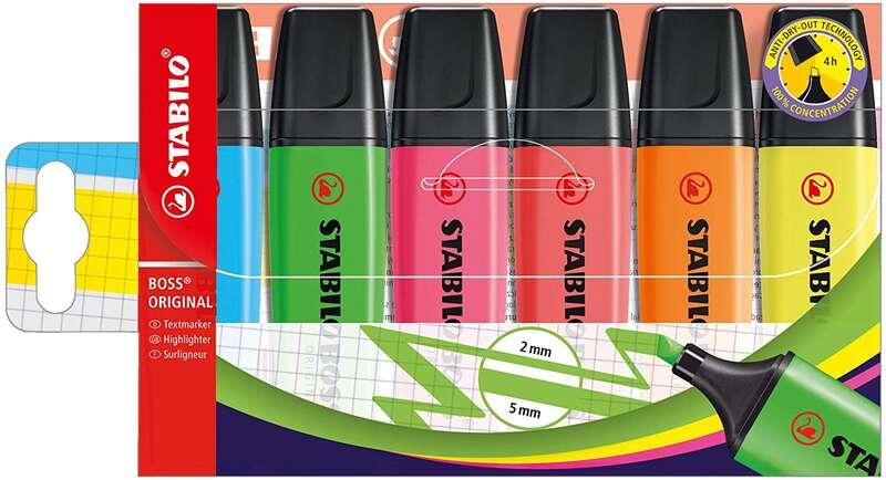 STABILO BOSS ORIGINAL evidenziatore 6 pz Punta smussata Multi