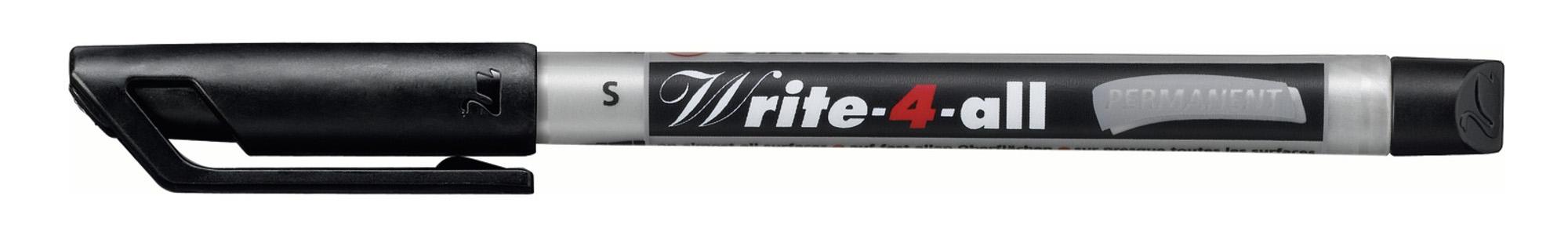 STABILO Write-4-all marcatore permanente Nero 1 pz (STABILO Write-4-All Super Fine Permanent Marker 0.4mm Line Black Pack 10 -