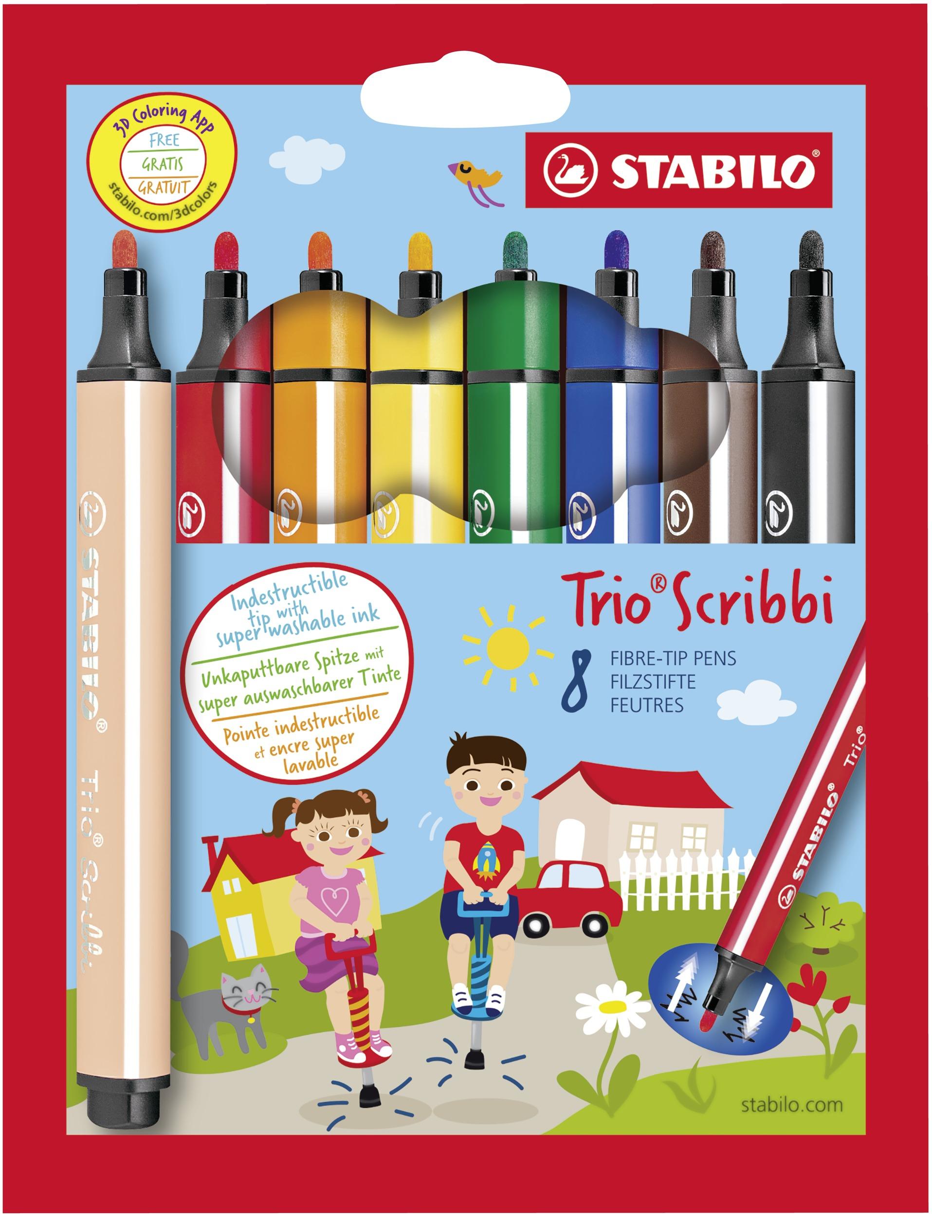 STABILO Trio Scribbi marcatore Vivido Multicolore 8 pz