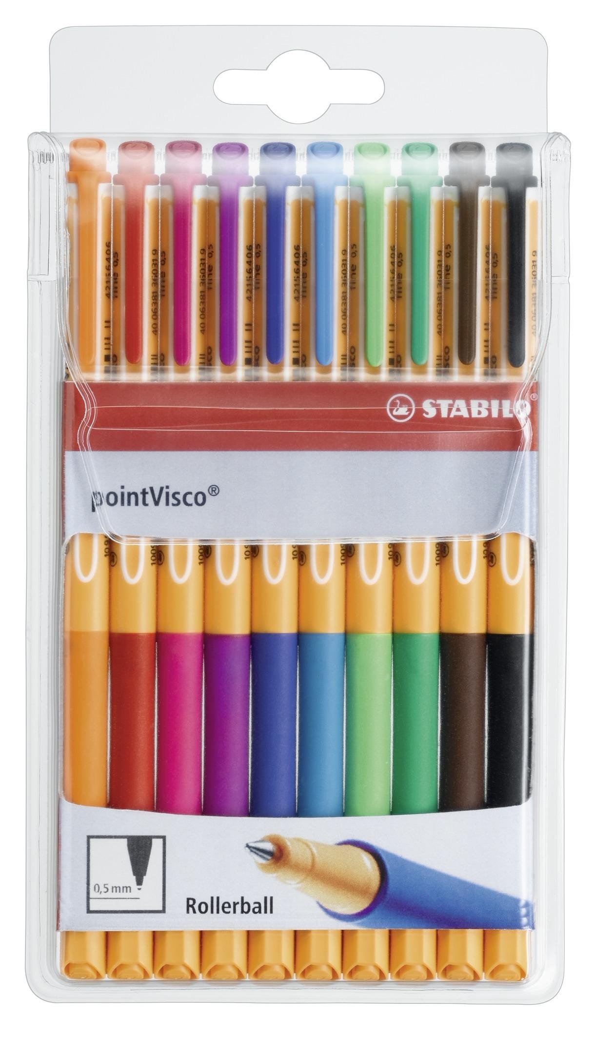 STABILO pointVisco Penna in gel con cappuccio Fine Multicolore 10 pz