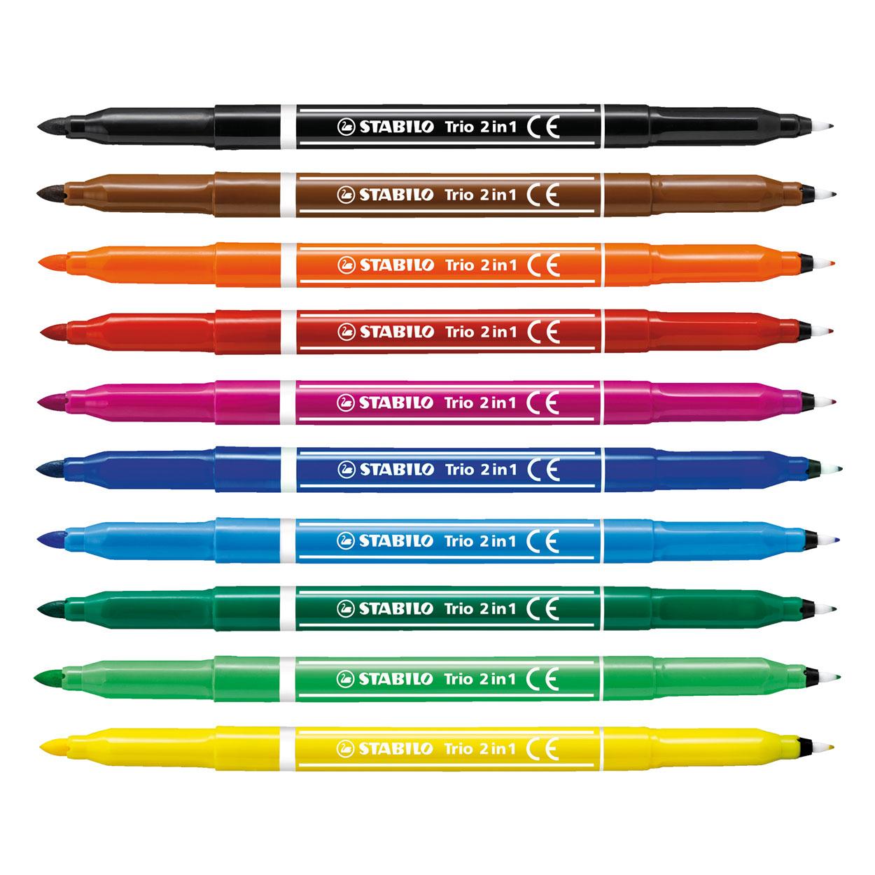 STABILO Trio 2 in 1 marcatore Multicolore 10 pz