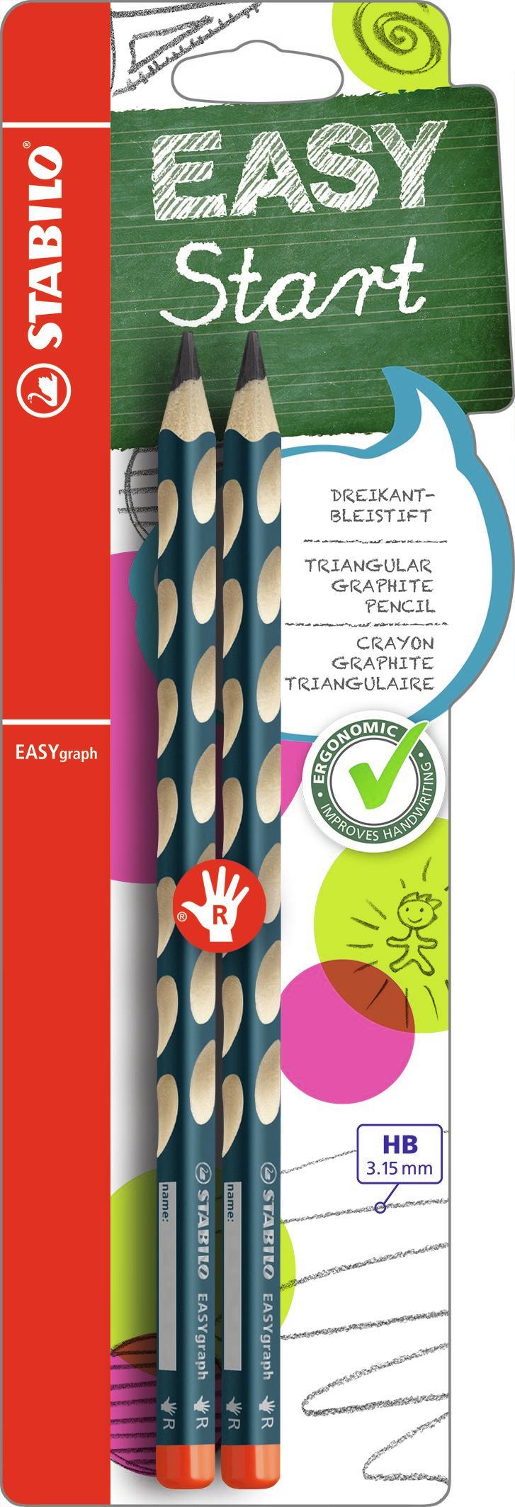 STABILO EASYgraph matita a carboncino 1 pz (STABILO EASYgraph HB Pencil Right Handed Pack 2 - B-39890-10)