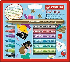 STABILO Trio DECO marcatore Oro Nero metallizzato Blu metallizzato Verde metallizato Lilla metallico Rosa metallizzato Argento
