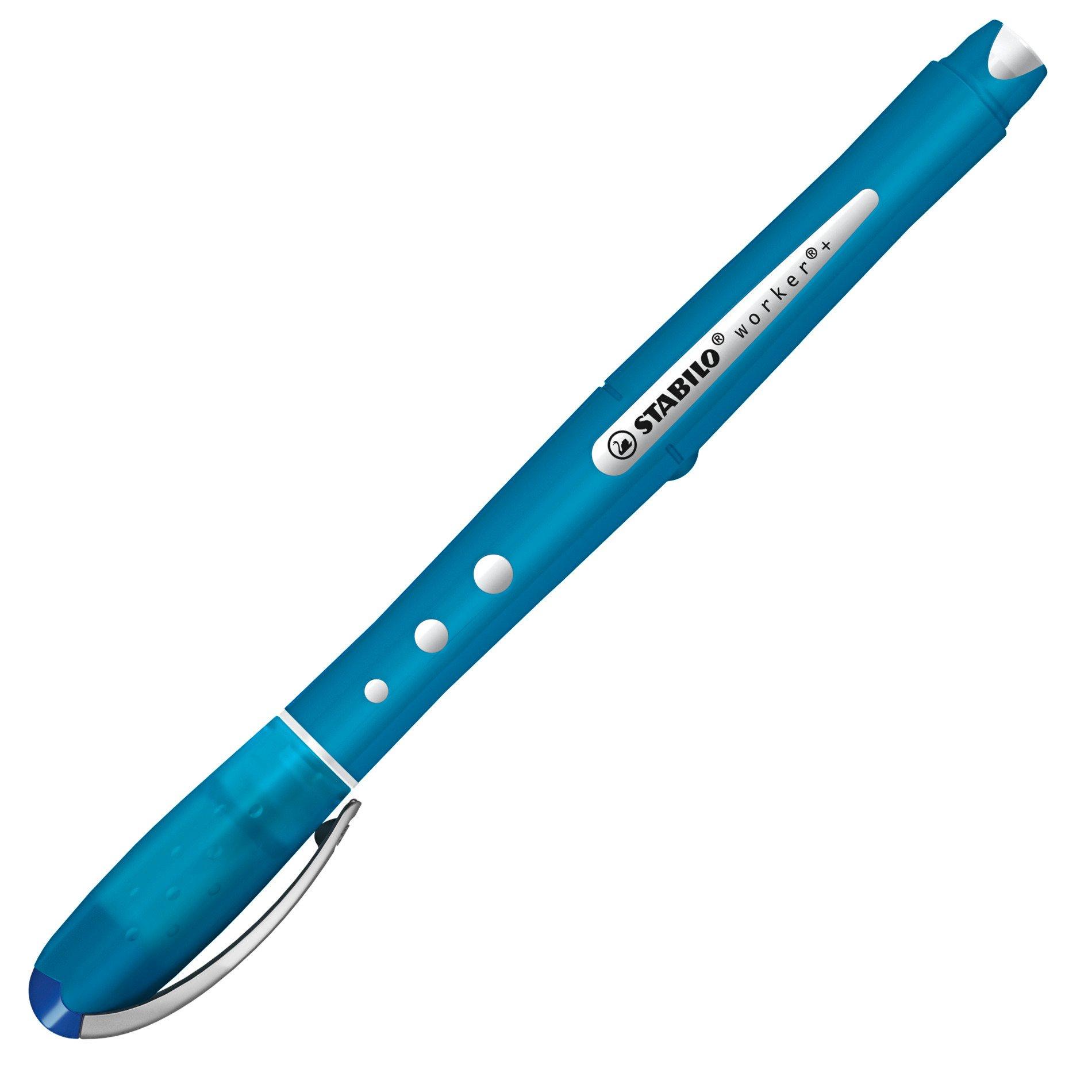 STABILO worker+ colorful Penna stick a sfera Blu 1 pz (STABILO worker+ Colorful Rollerball Pen 0.5mm Line Blue [Pack 10] - 2019