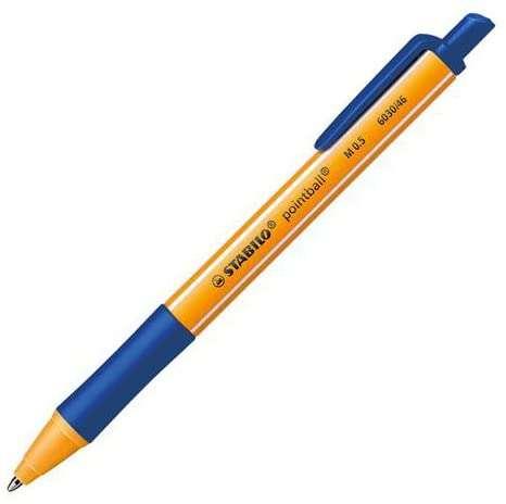 STABILO pointball Blu Penna a sfera retrattile a clip 1 pz