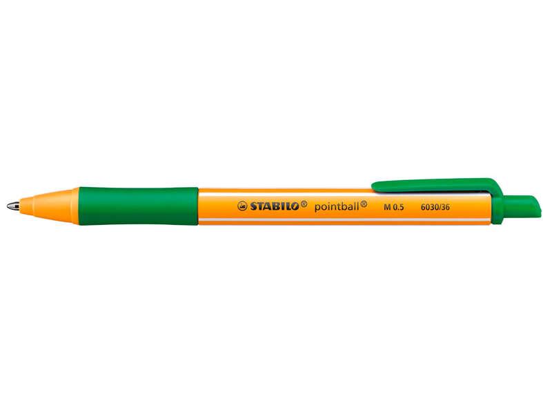 STABILO pointball Verde Penna a sfera retrattile a clip 1 pz