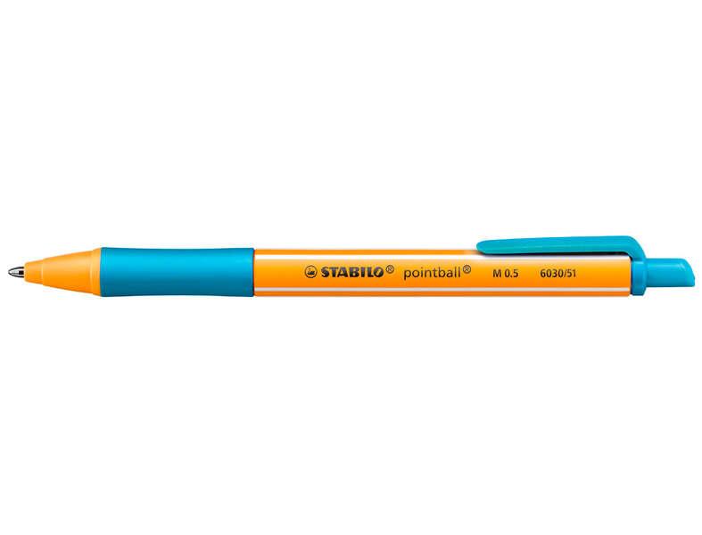 STABILO pointball Turchese Penna a sfera retrattile a clip 1 pz