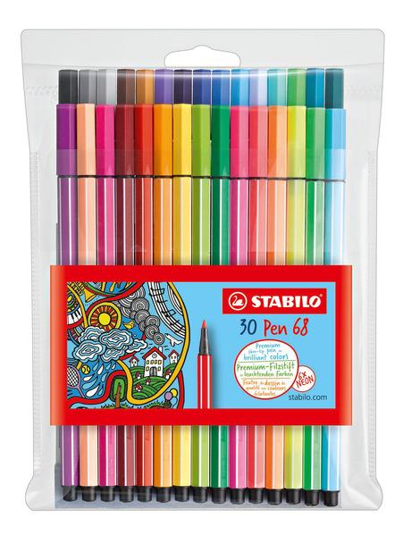 STABILO Pen 68 marcatore Medio Multicolore 30 pz