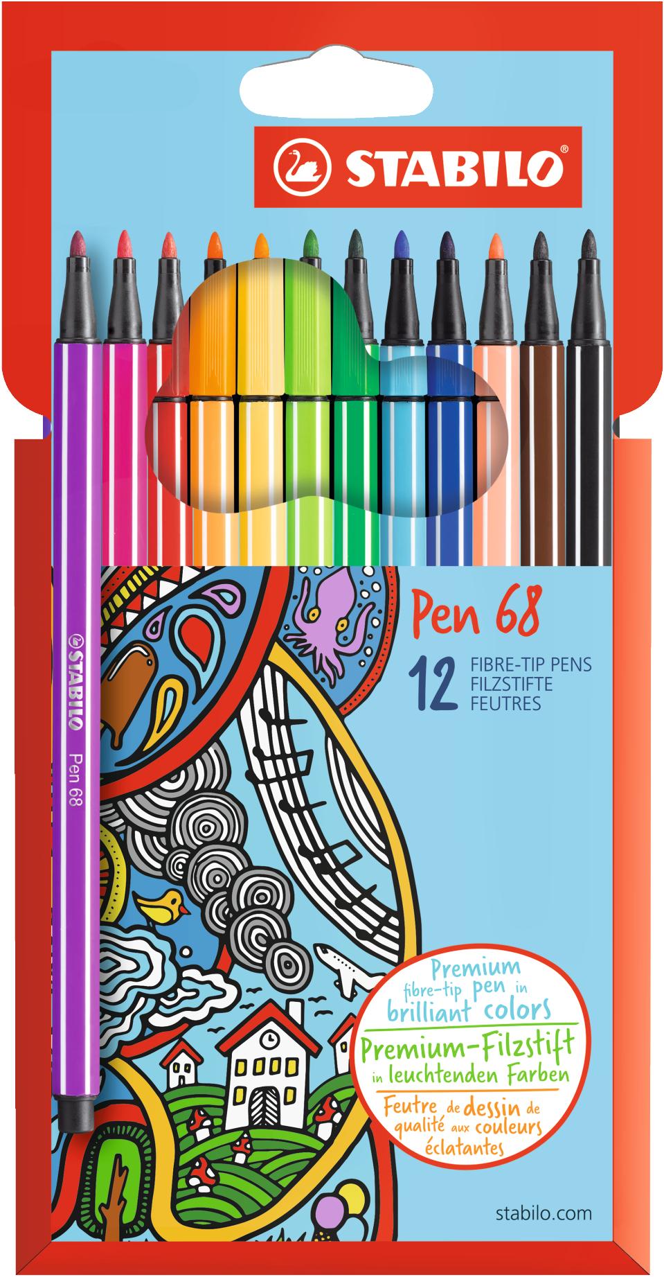 STABILO Pen 68 marcatore Fine Multicolore 12 pz