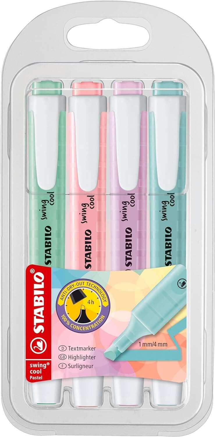 STABILO swing cool Pastel evidenziatore 4 pz Punta smussata Blu Verde Rosa Viola
