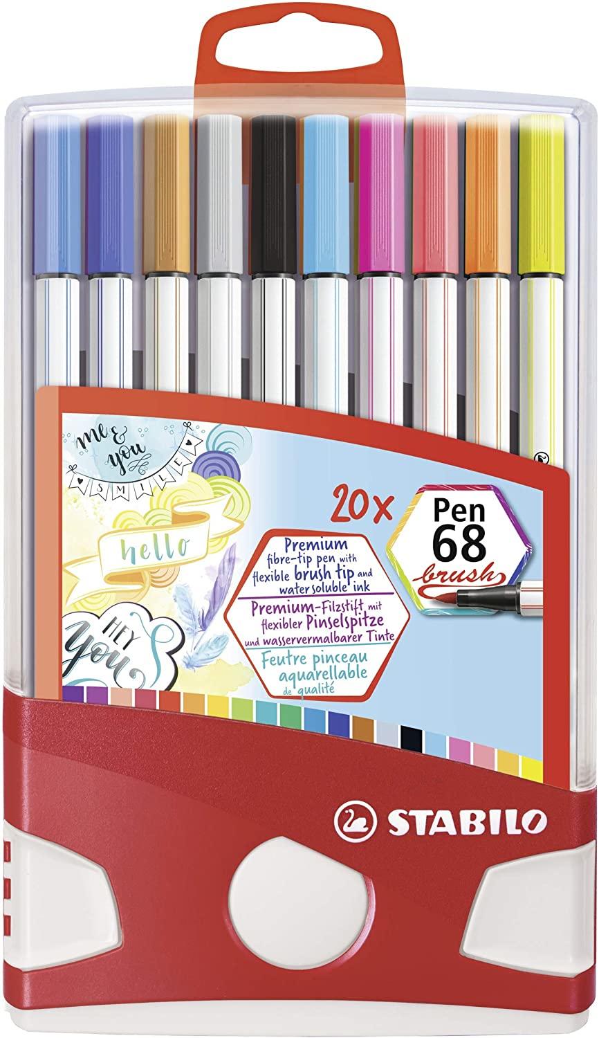 STABILO Pen 68 brush marcatore Multicolore 20 pz