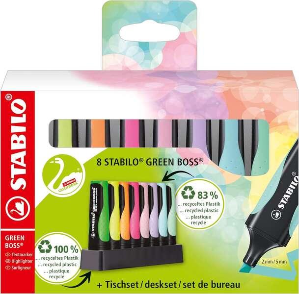 STABILO GREEN BOSS evidenziatore 8 pz Punta conica Multicolore