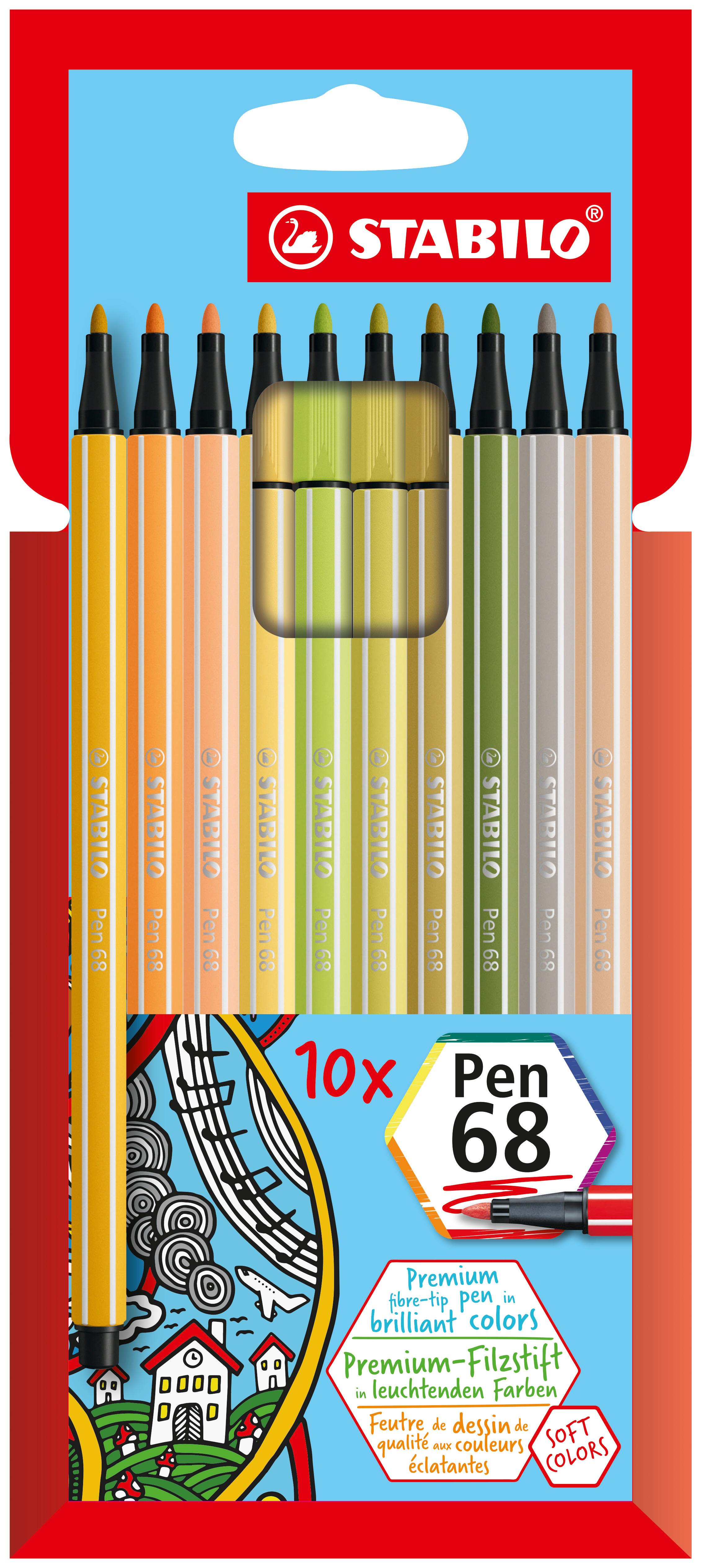 STABILO Pen 68 marcatore Multicolore 10 pz