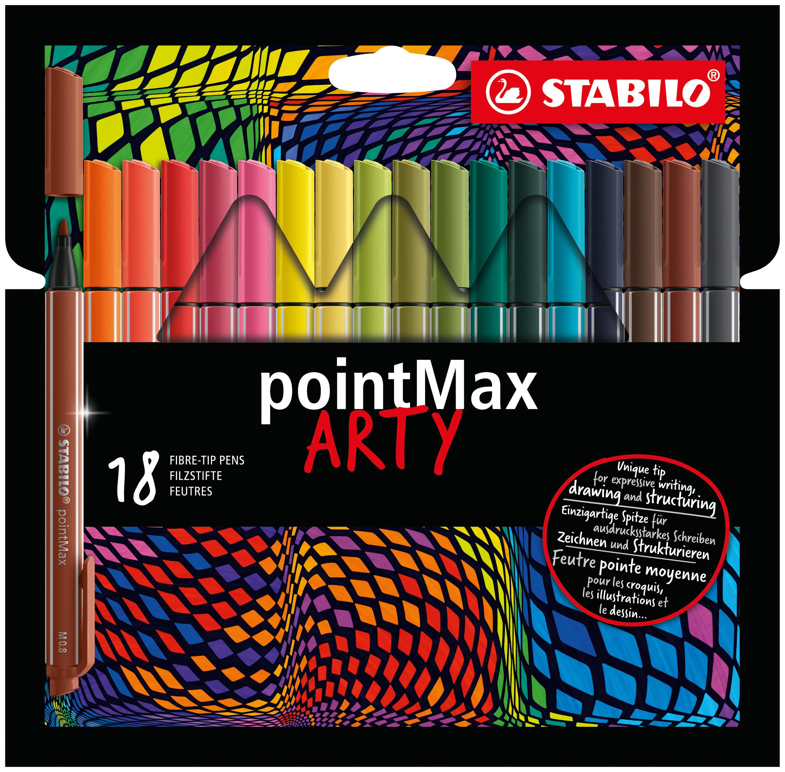 STABILO pointMax ARTY penna tecnica Medio Multicolore 18 pz