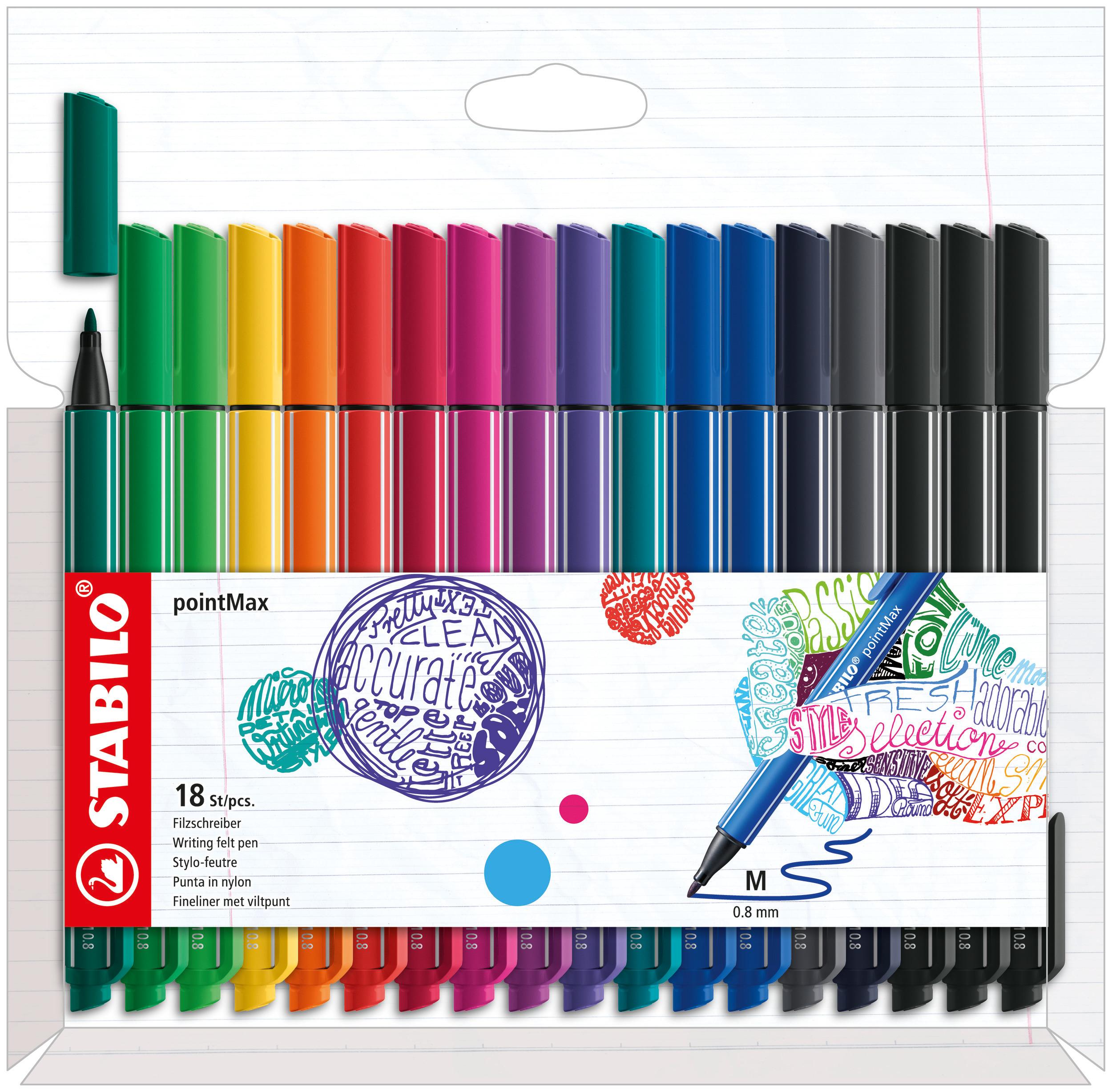 STABILO pointMax penna tecnica Medio Multicolore 18 pz