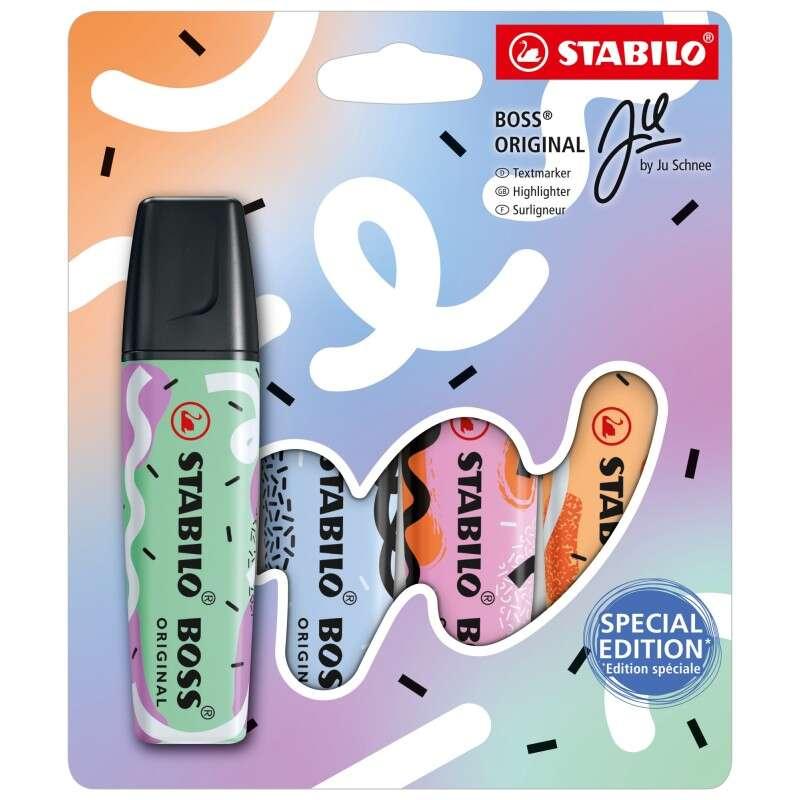 STABILO BOSS ORIGINAL evidenziatore 4 pz Punta smussata Blu Fucsia Menta Arancione