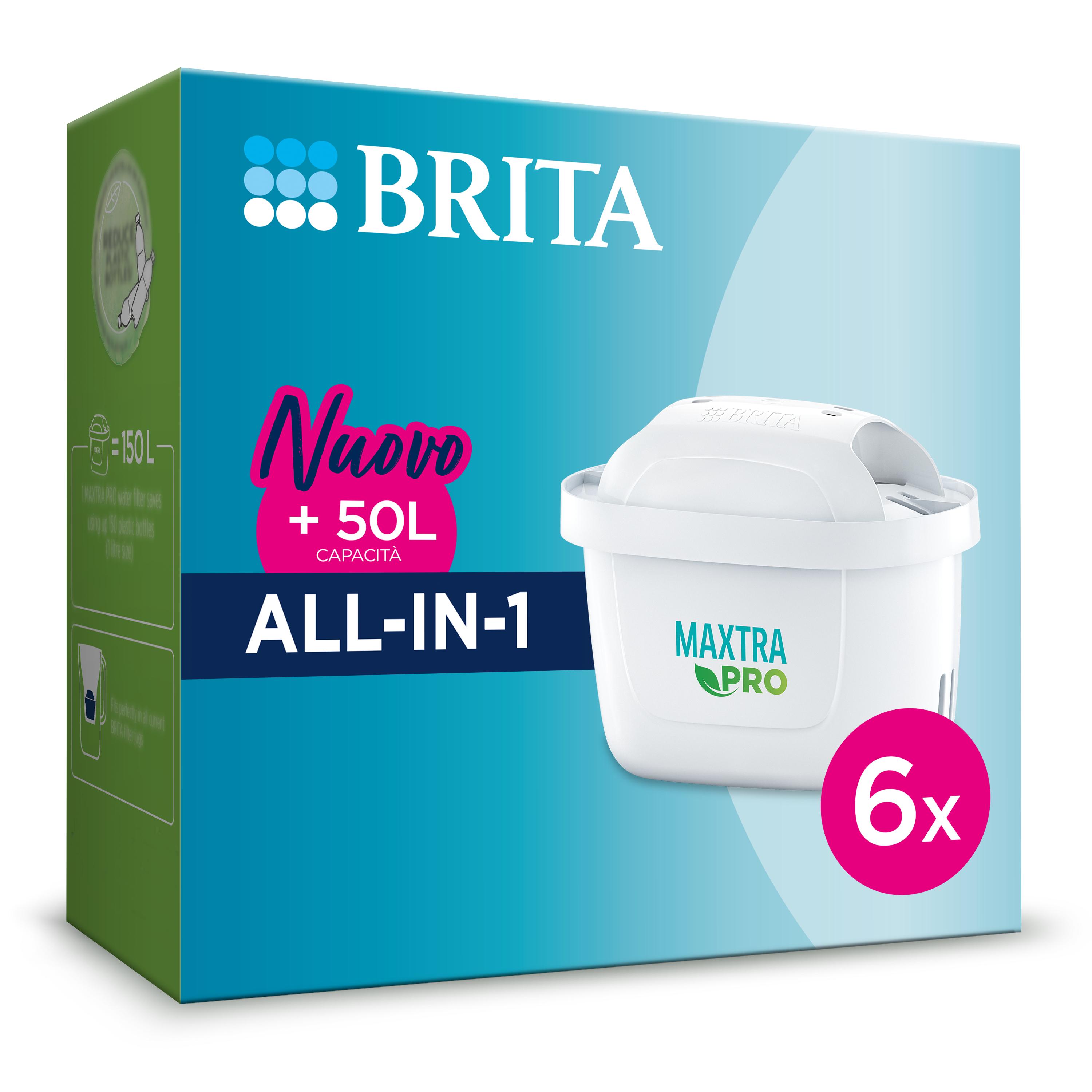 Brita Filtro per acqua MAXTRA PRO All-in-1 Pacchetto di risparmio semestrale da 6 filtri - NUOVO MAXTRA Riduce impurità cloro