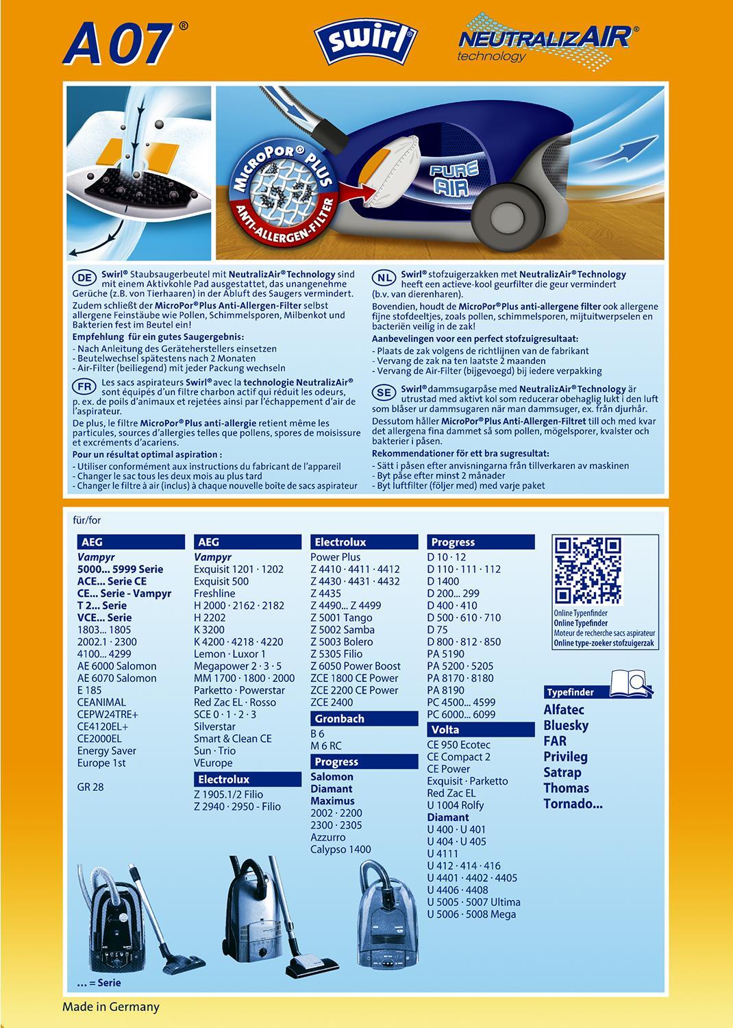 Swirl A 07 Neutralizzair Cilindro Duum Dust Bag (202591)