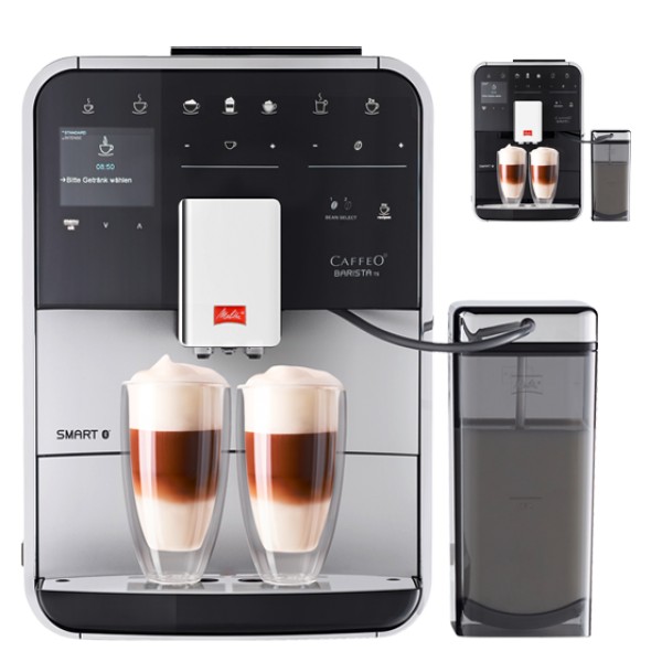 Macchina da caffÃƒÂ¨ completamente automatica Melitta Caffeo Barista TS Smart F850-101 con contenitore per il latte