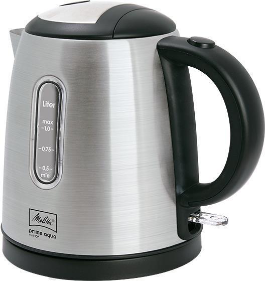 Melitta Prime Aqua Mini Top 1018-03 BK, 1 litri, ottica, bollitore d'argento, plastica, 1 litro, acciaio inossidabile. Nero (10