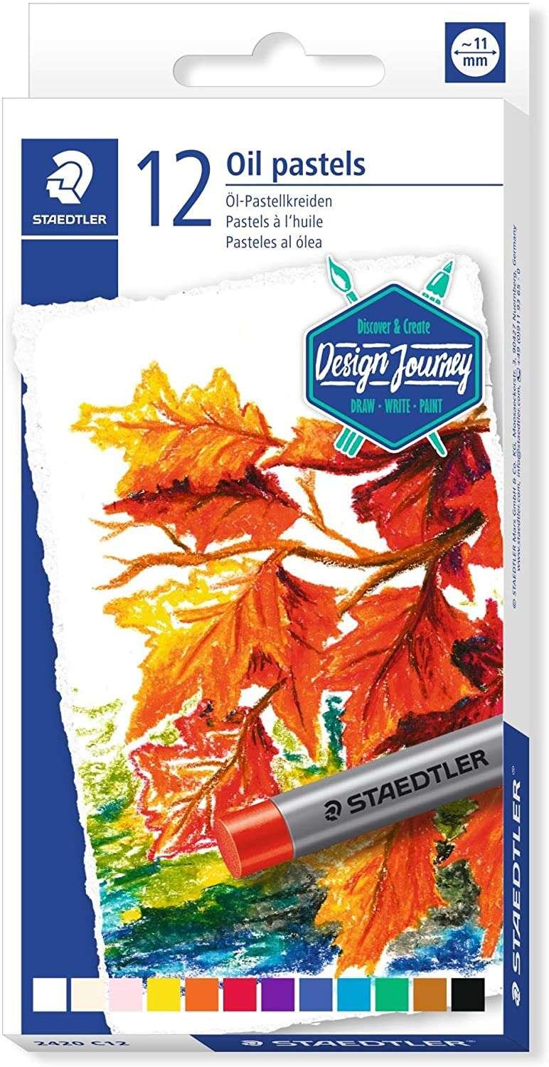 Staedtler Pastelli Ad Olio 2420 Confezione da 12 morbide cere - Resistenza alla rottura - ESTREMAZIONE - Colori supportati