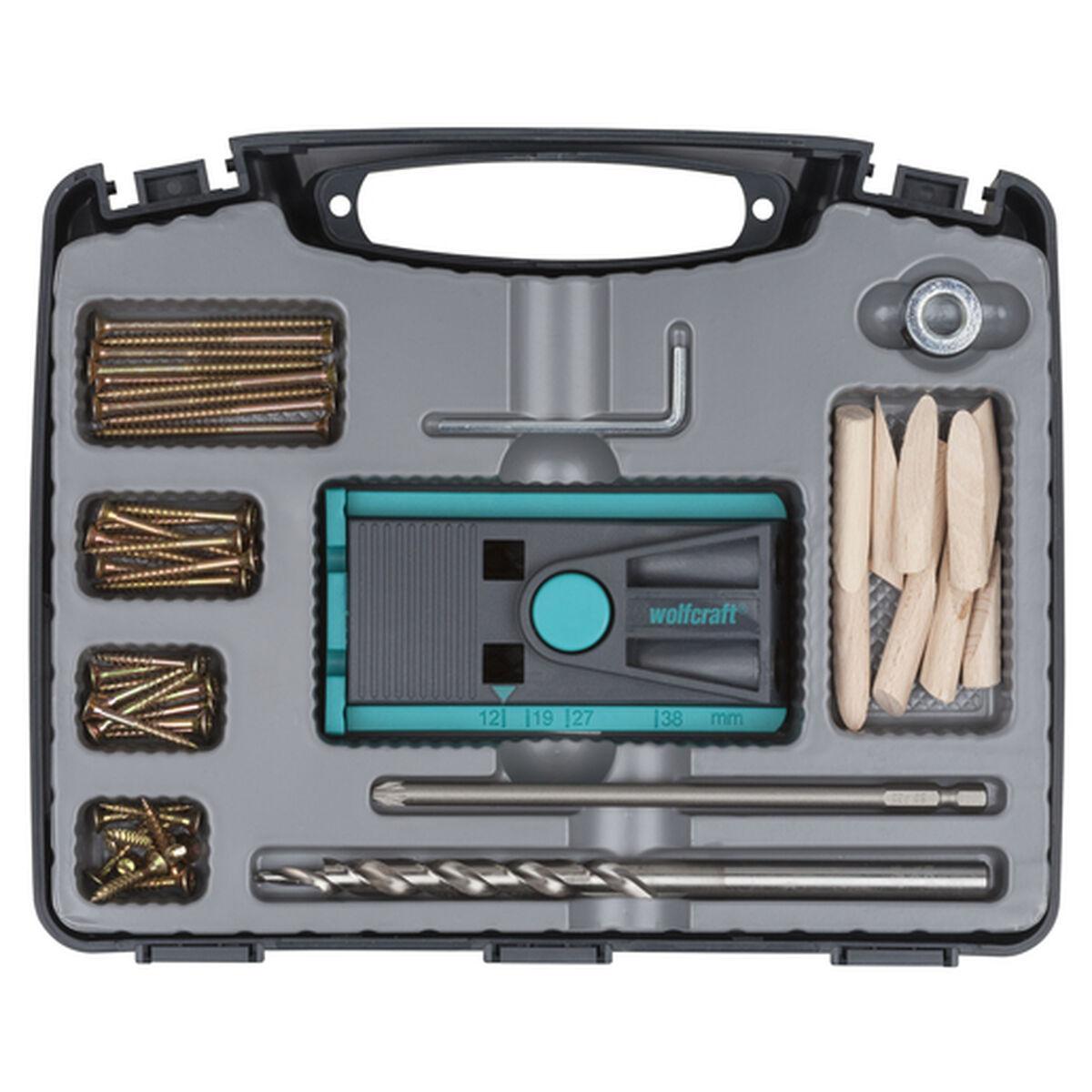 Kit di montaggio in legno Wolfcraft undercover jig PZ 4642000 55 Pezzi