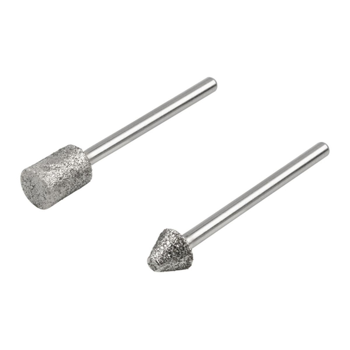 Wolfcraft 5989000 set di mole diamantate, cilindriche e coniche, 2 pezzi