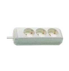 SOCKET STRIP ECO LINE 3-WAY - WHITE PROTECTIVE CONTACT