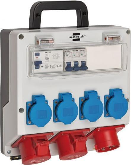 Distributore di corrente Brennenstuhl 400V/16A IP44 3x LS 230V/16A, 1xFI 40 A 4 poli 30mA