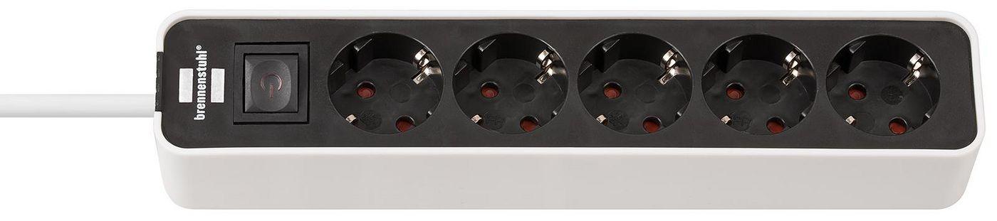 SOCKET STRIP 5X - BLACK AND WHITE 1.5M ECOLOR