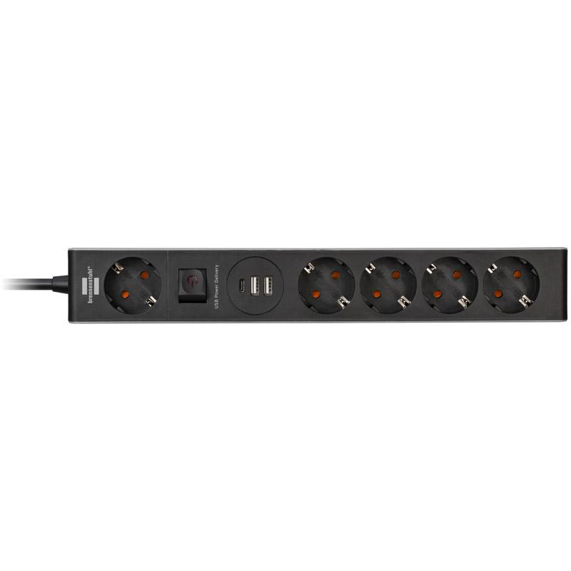 Presa multipla Brennenstuhl con USB a 5 vie 15 m nero