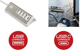 Brennenstuhl estilo Caricatore multiplo USB 5 volte, 4x USB-A, 1x USB-C